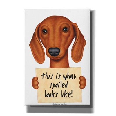 Trinx® «Brown Dachshund with Spoilé Sign» par Danny Gordon Art