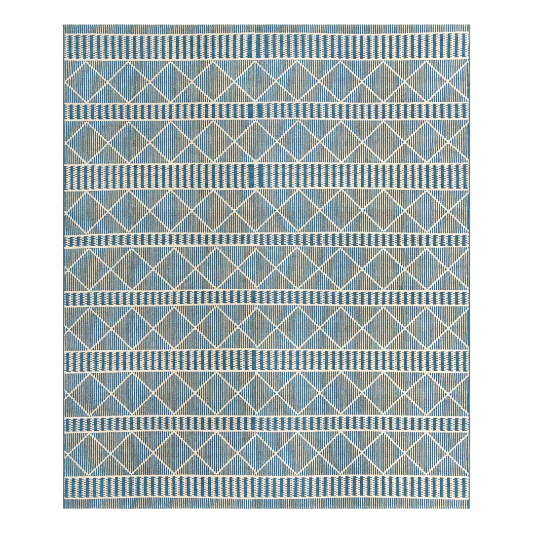 Blue Dalyan Indoor/Outdoor Trellis Rug Foundry Select Rug 