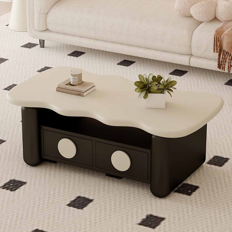 Table basse multifonctionnelle au design créatif, Blanc, Noir, noir, noir, noir