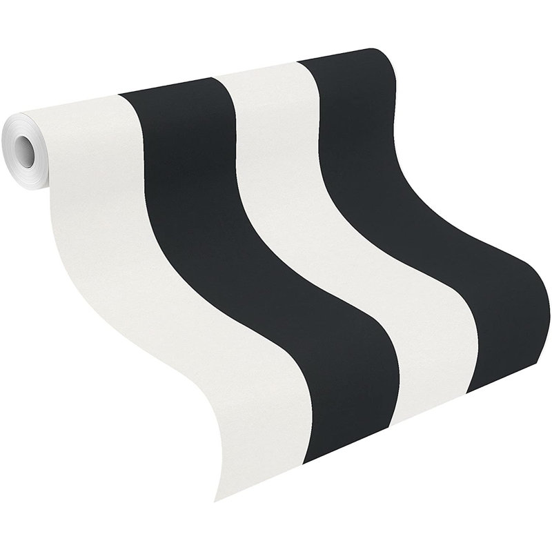 Landen 10m x 53cm Matte Wallpaper Roll, Black