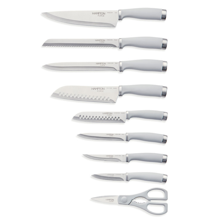 Hampton Forge 15pc Epicure Cool Grey Kitchen Cutlery Knife Set for sale  online