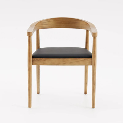 Dining Kitchen Mid-Century Modern Chairs with Wood Legs and PU Leather Cushion for Living Room Bedroom