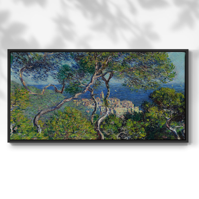 Landscape Series-CCXLIII- Framed Gallery Wrapped Canvas -Ready to Hang, 21" H x 41" W, Black