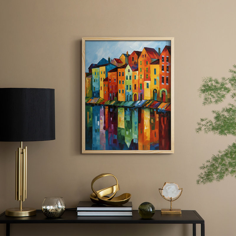 «LANDSCAPES Series CCL XXXV», reproduction encadrée - bois massif, Naturel, H 21 po x l 17 po
