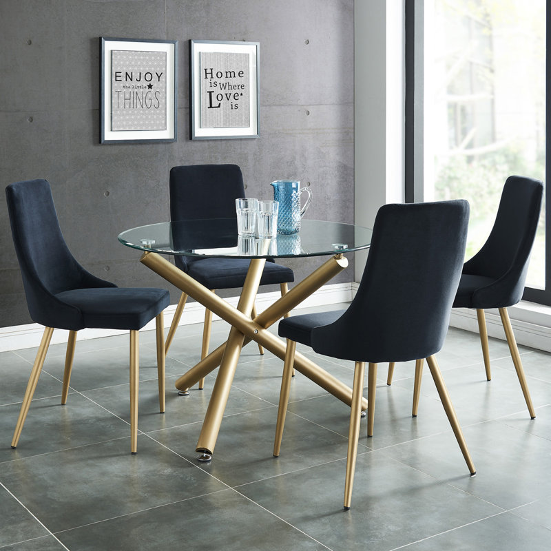 Ensemble repas en verre pour 4 personnes Bob, Noir