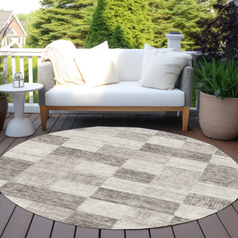 Tapis d'intérieur / extérieur brun Elise , 8 pi x 8 pi