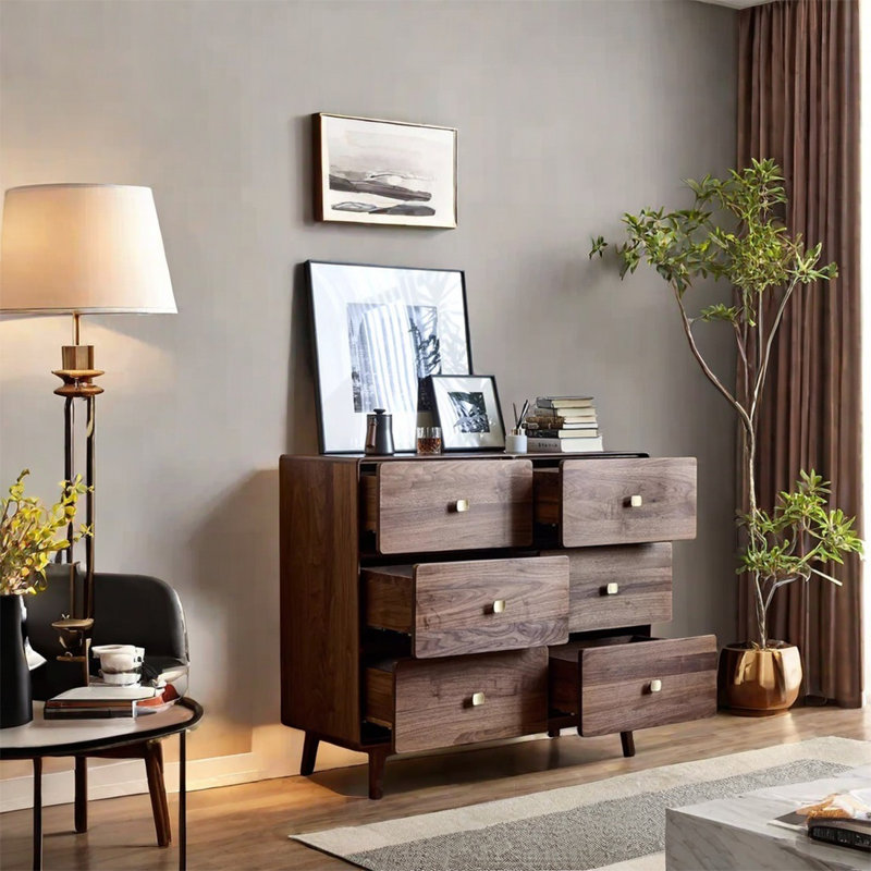 Walnut Storage Cabinet with Spacious Compartments