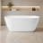 55 in. L x 29.5 in. W Spa-Ready Freestanding Acrylic Soaking Bathtub with Drain and Overflow, Matte White