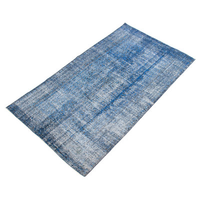 Peat One-of-a-Kind 5'0" X 8'8" 1990s Wool Area Rug in Dark Blue