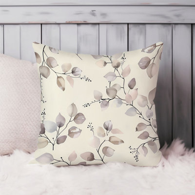 Botanical Botanical Leaves - IX Cottage Throw Pillow Cover