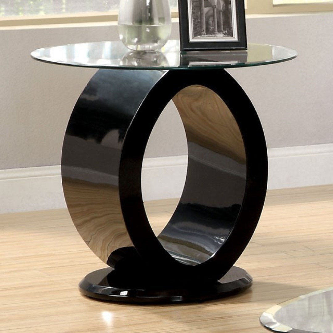 Orren Ellis Trevis Glass Abstract End Table - Wayfair Canada