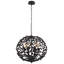 Luminaire suspendu sphérique noir moderne à 6 lumières avec lustres de 21 po pour salle à manger