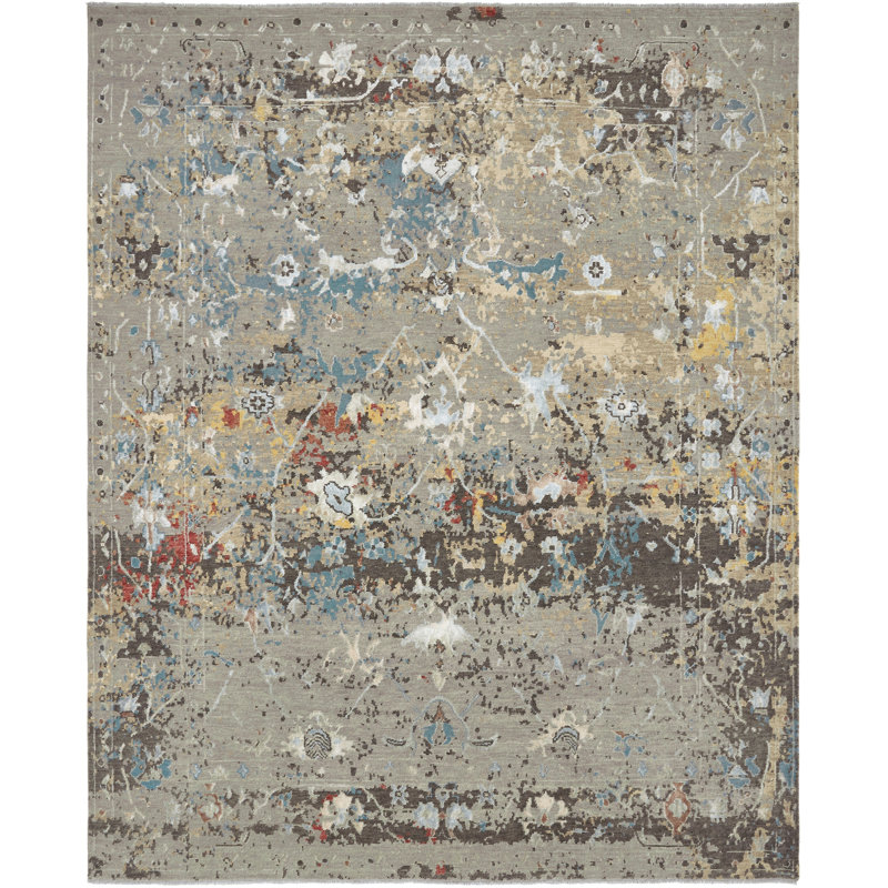 Illusion Weave Hand Knotted Abstract Area Rug, Runner 2'6" x 10'