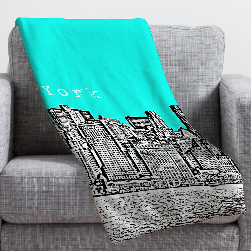 Bird Ave Throw Blanket, Small, Aqua
