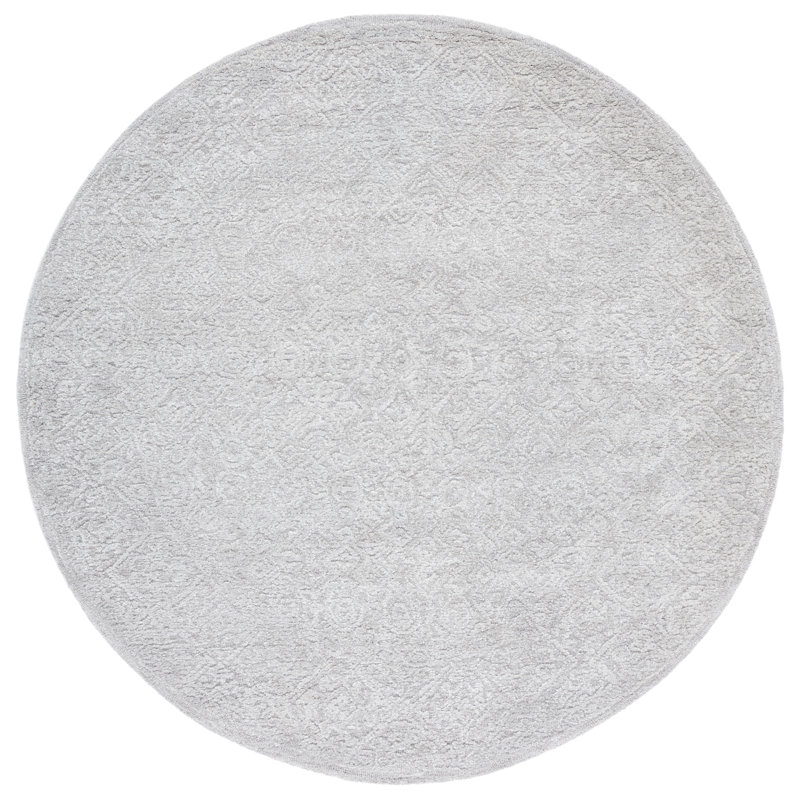 Martha Stewart Hand Tufted Wool/Viscose/Cotton Southwestern Rug in Gray, Round 6'