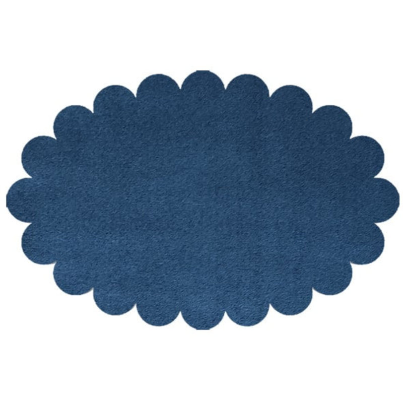 Blue Polyester Carpet (2.6 x 4.0 Feet), 100% Antibacterial & Anti-Allergenic, 0.8 in Pile Height | Non-Slip Plush Underside, Machine Washable at 30°C | Perfect for Living Room, Bedroom & Playroom Decor