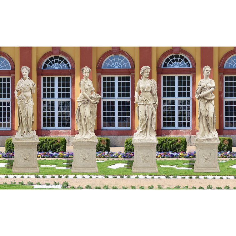 Goddesses of the Four Seasons Statues with Plinths - 4 Piece