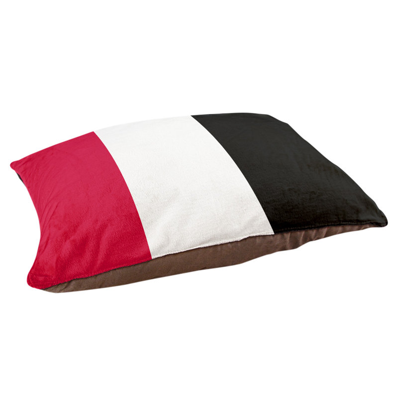 Coussin Atlanta, Rouge / noir, Grand (l 40 po x P 30 po x H 6,5 po)