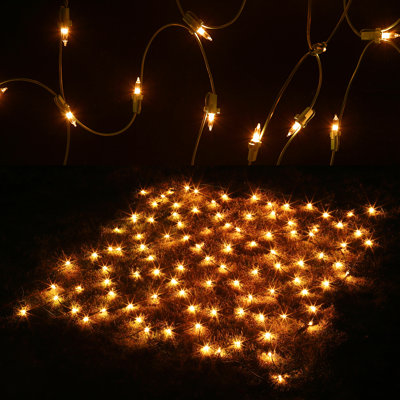 Filet de Noël incandescent 200 lumières blanc chaud 200 | Éclairage intérieur / extérieur pour arbustes et arbres pour le jardin, la cour et les fêtes