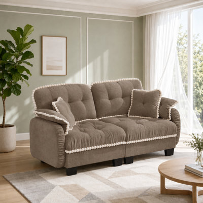 Modular Sectional Sofa, 2-Seat Cloud Sectional Couch with 4 Pillows