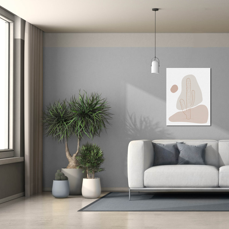 «Epic Graffiti», "Abstract Minimal Cactus" par Sabrina Balbuena, art mural sur toile, 26 po x 34 po, H 34 po x l 26 po