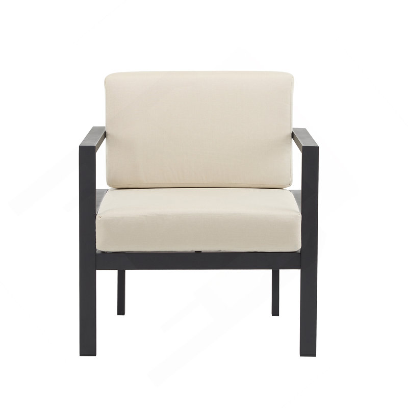 Méridienne d'extérieur moderne de 27,7 po avec structure en aluminium, coussins résistants aux intempéries, conception élégante, parfaite pour la terrasse, le jardin ou le balcon