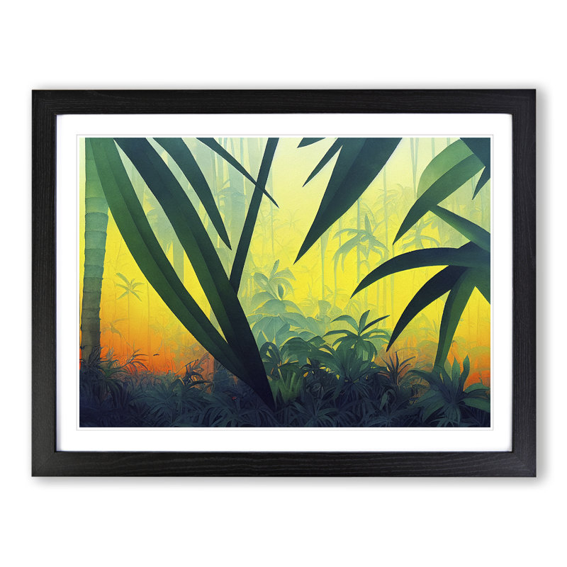 Jungle Vol.4 - Single Picture Frame Painting, Black, 46cm H x 64cm W x 2cm D