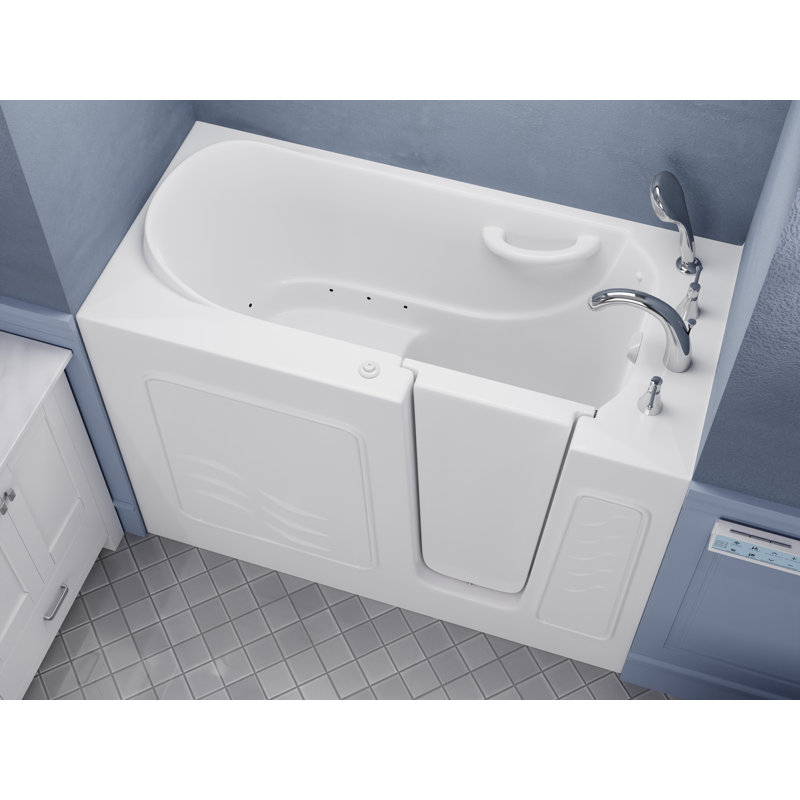 Captains Series 53'' x 26'' Fiberglass Bathtub with Faucet, Right
