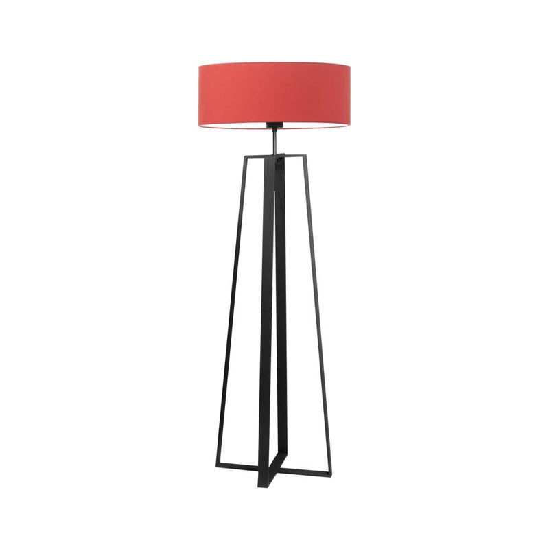 Arnessa 158cm Traditional Floor Lamp, Black, Red