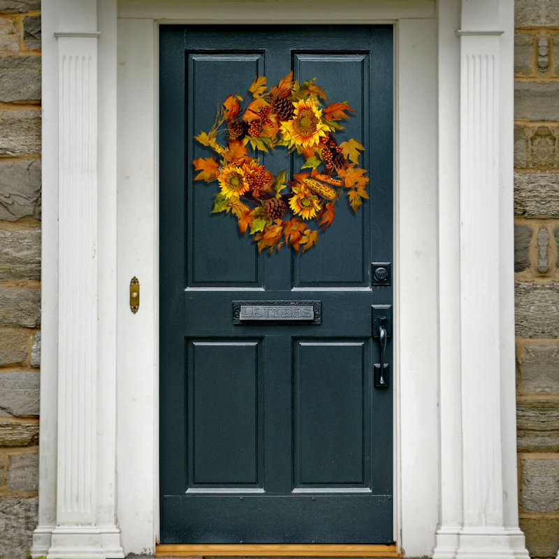 Couronne de tournesols d'automne Kesly 24 po