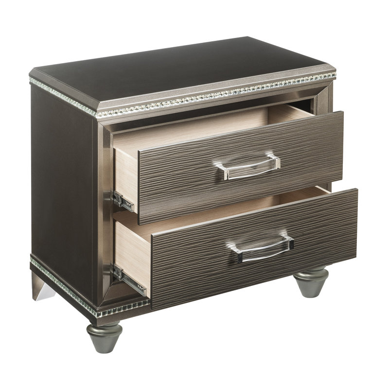 Table de chevet, champagne foncé