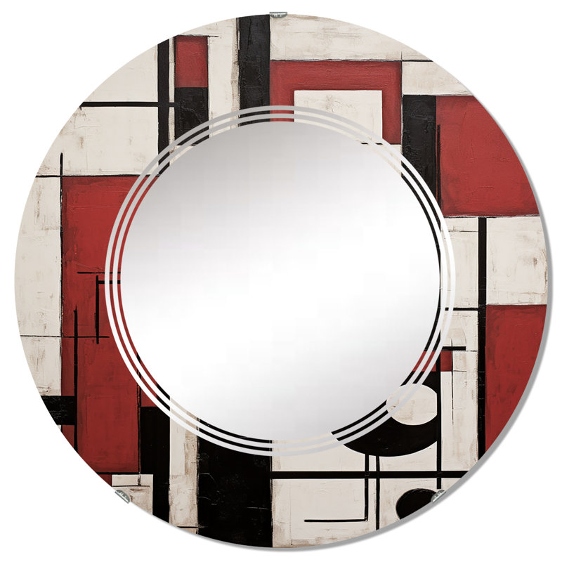 Kapalua - Miroir mural moderne rond, 32 po x 32 po