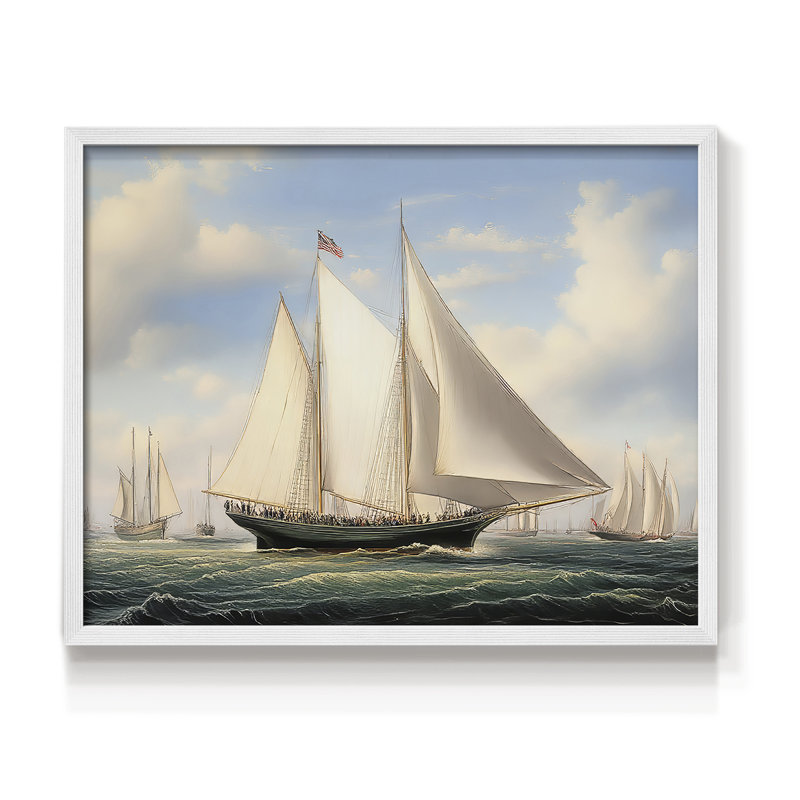 Série nautique-CXV - reproduction encadrée - réarmable, H 22 po x l 28 po, White