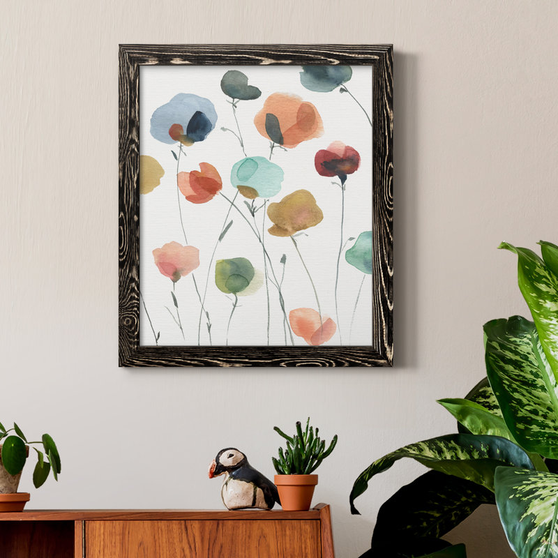 «Lollipop Garden II», peinture sur toile encadrée, Cadre noir, H 24 po x l 18 po x P 1,5 po