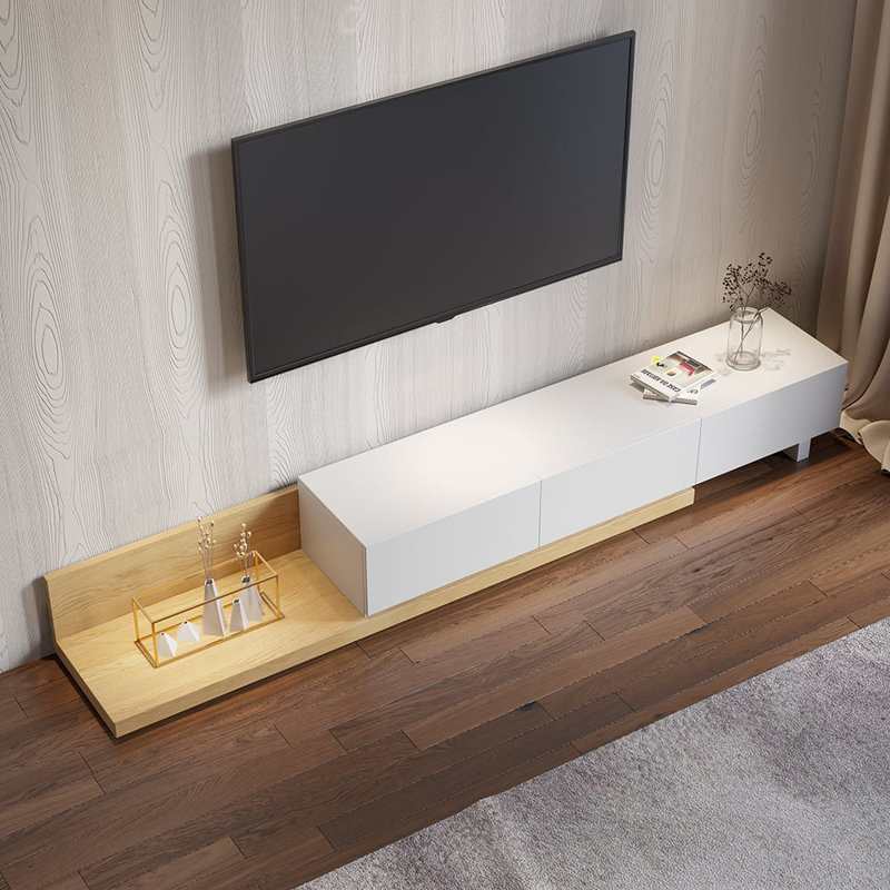  solid wood TV stand, Noir