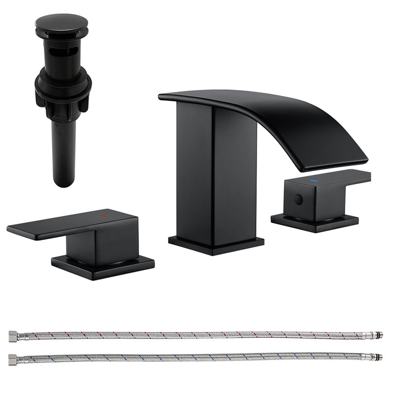 Widespread Bathroom Faucet, Matte Black