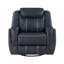 Fauteuil inclinable et pivotant moderne bleu, tissu d'ameublement respirant en similicuir 1pc