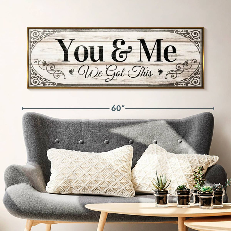Plaque murale «We Got This Couples», 49 po x 17 po, Cadre flottant doré