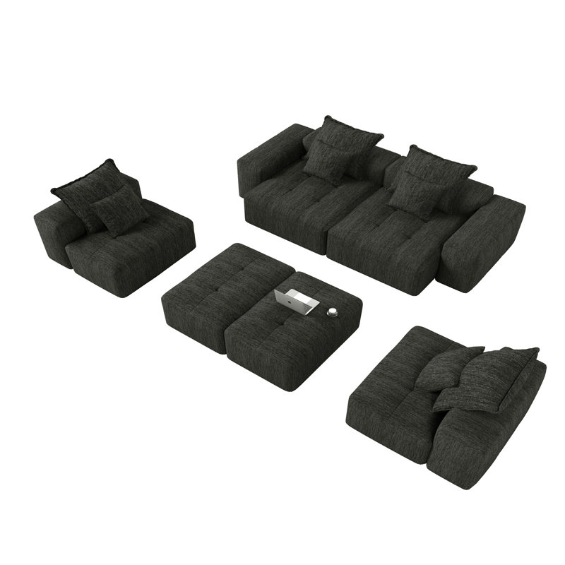 Canapé modulaire surdimensionné Modern, Noir