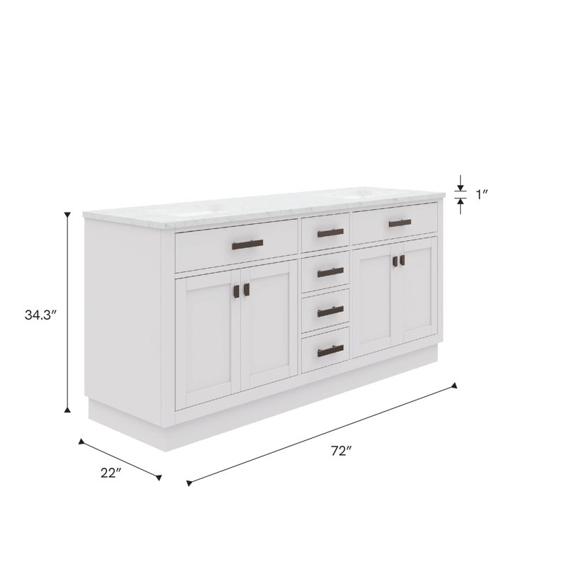 Ensemble de meuble-lavabo double 72 po Darricka, 72"