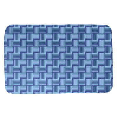 Tapis de bain géométrique antidérapant rectangulaire à rayures baskettressées