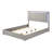 Taupe Transitional Bed For Eastern King Size, Led - Ornamental Headboard, Metal And Engineered Wood Bedframe With Vertical Handles Dull Finish Contemporary Built In On Finished Of Wood, Ideal Bedroom-963706168-963706172