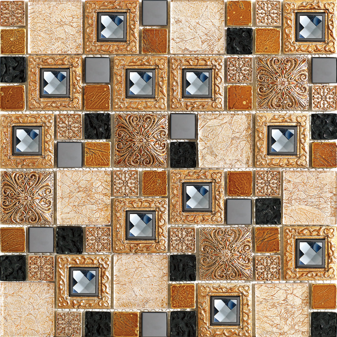 2" x 2" Glass Random Mosaic Wall & Floor Tile (Set of 5) Matrix Stone USA
