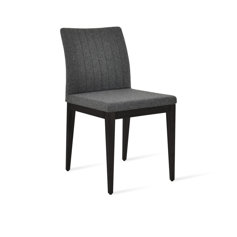 Chaise en bois Zeyno, Wengé, Gris foncé