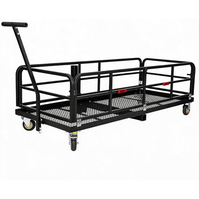 Heavy Duty Collapsible Hitch Cargo Carrier - 500 lbs Steel Basket with Wheels & Handle for 2" Receiver - Rust-Resistant, Easy Assembly  - Upgraded Model with Rollers and Handles