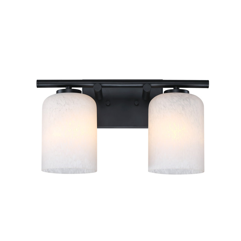 Applique murale pour salle de bain 2 lumières Rieth 16 po., Noir mat