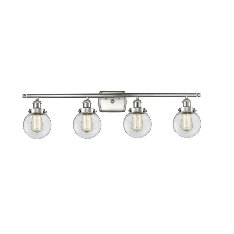 Lorri 4 - Light Vanity Light, Incandescent, Clear, Brushed Satin Nickel