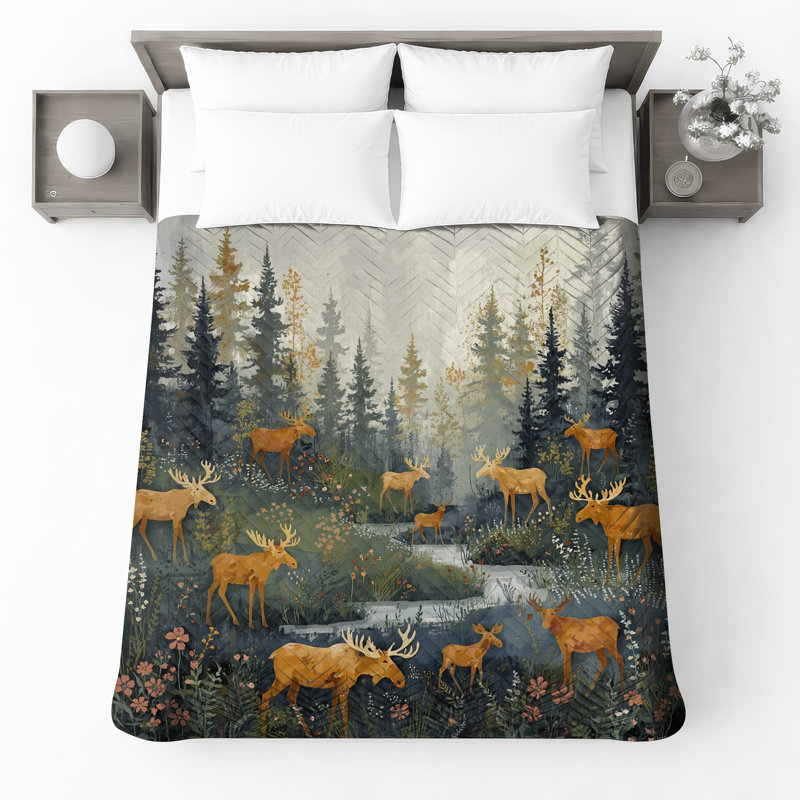 Couvre-lit matelassé Moose Forest, Twin