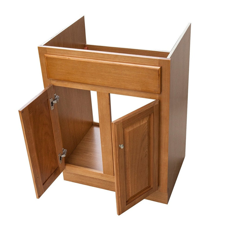 24'' Honey Amber raised panel vanity cabinet