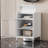 Usmon Modern Nightstand with Glass Door,Metal Side Table,Bedside Table With Flip-Top Storage-1869533236